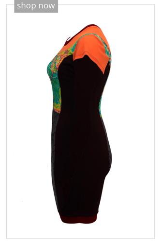 Kleid Seepferdchen orange - Seitenansicht